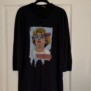 Love Moschino Black Tunic with Graphic Print, size L-XL